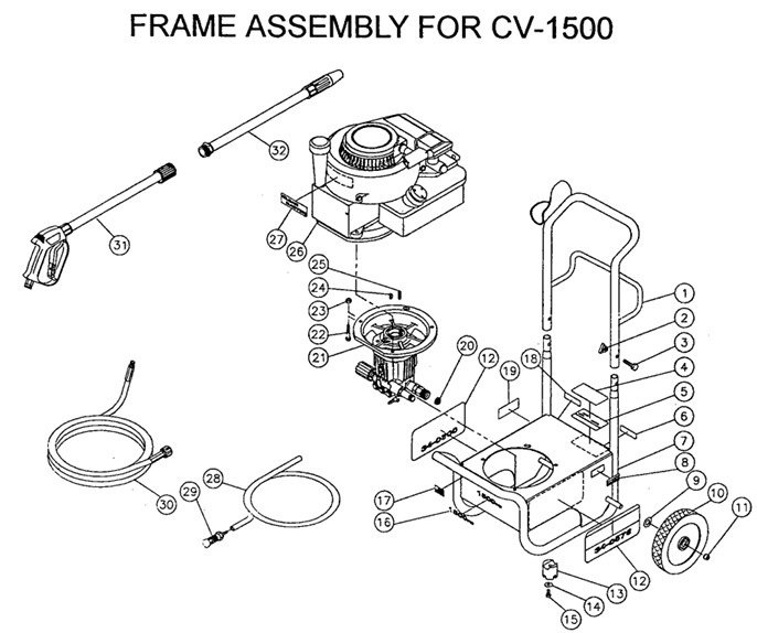 MITM CV-1500 pressure washer replacement parts